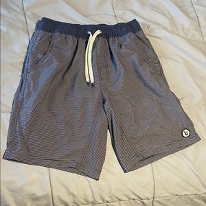 Vuori Men's Navy Striped Athletic Shorts